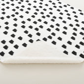 Borstel met zwarte en witte Waterverf Sherpa Deken (3/4)