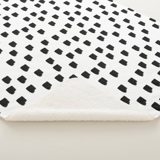 Borstel met zwarte en witte Waterverf Sherpa Deken (3/4)