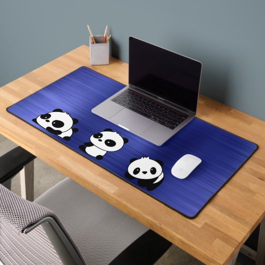 Borstel Metallic Blauw met Panda Bureaumat (Kantoor 2)