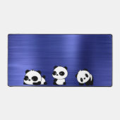 Borstel Metallic Blauw met Panda Bureaumat (Voorkant)