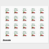 Borstel Script Kerst Truck Envelope Seal G Ronde Sticker (Vel)