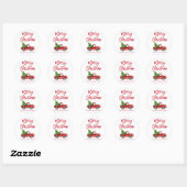 Borstel Script Kerst  Truck Envelope Seal Ronde Sticker (Vel)