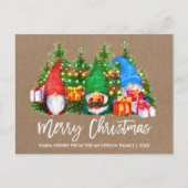 Borstel Script Kraft kerstverlichting kabouters Briefkaart (Voorkant)