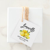 Borstel Script Lemons Bruiloft Limoncello Kraft Bedankjes Labels (In situ)