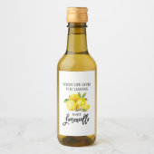 Borstel Script Limoncello Citroenen Mini Fles Labe Wijn Etiket (Voorkant)