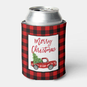 Borstel Script Truck Red Plaid Christmas Blikjeskoeler