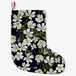 borstelloos bloempatroon met wit veld kleine kerstsok