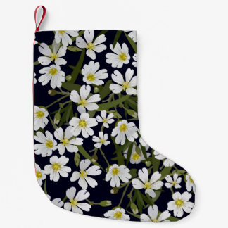 borstelloos bloempatroon met wit veld kleine kerstsok