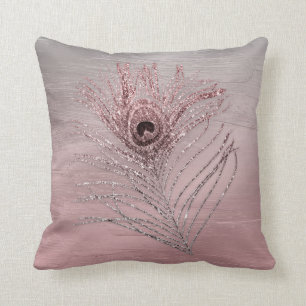 BorstelOmbre met Glitter Peacock Feather1 Kussen