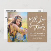 Borstelschrift Afstudeer Liefde Dank Kraft Briefkaart (Voorkant / Achterkant)