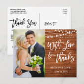 Borstelschrift Landelijk Houten Liefde en Dank Huw Briefkaart (Voorkant / Achterkant)