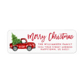 Borstelscript  Truck Christmas Red Etiket (Voorkant)