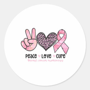 Borstgewaarwording roze lint ronde sticker