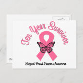 Borstkanker 10 jaar overleving briefkaart (Voorkant / Achterkant)