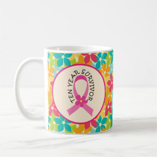 Borstkanker 10 jaar Survivor Pink Ribbon Gift Koffiemok