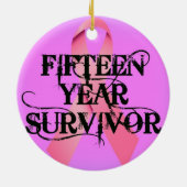 Borstkanker 15 jaar overleving keramisch ornament (Achterkant)