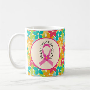 Borstkanker 20 jaar Survivor Pink Ribbon Gift Koffiemok