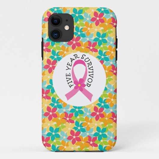 Borstkanker 5 jaar Survivor Pink Ribbon Case-Mate iPhone Case (Achterkant)
