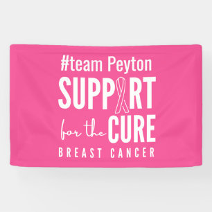 borstkanker aangepaste naam Banner Sign roze