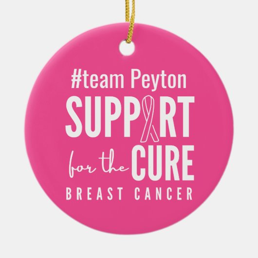 borstkanker aangepaste naam Ornament Roze (Voorkant)