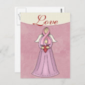 Borstkanker Awareness Angel D1 Briefkaart (Voorkant / Achterkant)