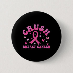 Borstkanker Awareness Bling Pink Ribbon 1 Ronde Button 5,7 Cm