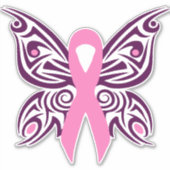 Borstkanker Awareness Butterfly Sticker (Voorkant)