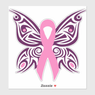 Borstkanker Awareness Butterfly Sticker