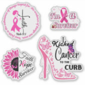 Borstkanker Awareness Custom-Cut Vinyl Stickers (Voorkant)