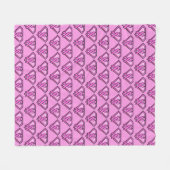 Borstkanker Awareness Diamond Logo Pink Fleece Deken (Voorkant (Horizontaal))