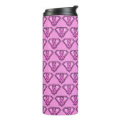 Borstkanker Awareness Diamond Logo Pink Thermosbeker (Gedraaid links)