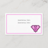 Borstkanker Awareness Diamond Logo White Visitekaartje (Achterkant)