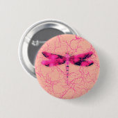 Borstkanker Awareness Dragonfly Ronde Button 5,7 Cm (Voorkant /achterkant)