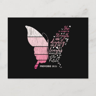 Borstkanker Awareness Family Matching Butterfly Briefkaart