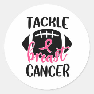 Borstkanker Awareness Football Ribbon Tackle Bre Ronde Sticker