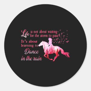 Borstkanker Awareness Horse Ribbon Pink Gifts Wo Ronde Sticker