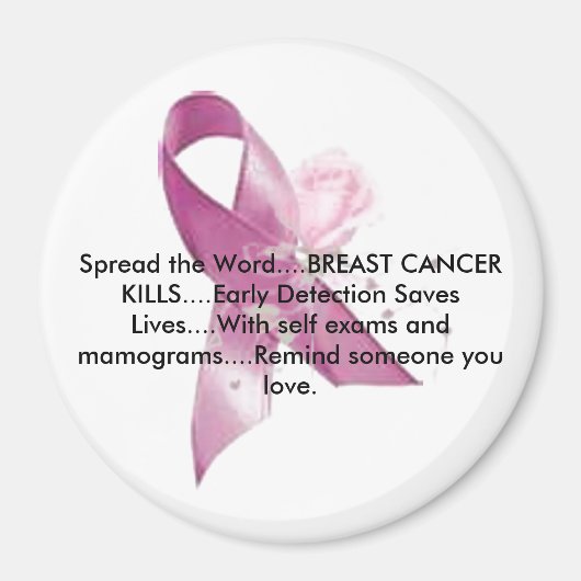 Borstkanker Awareness Magnet Magneet (Voorkant)