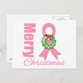 Borstkanker Awareness Merry Kerstlint Feestdagenkaart (Voorkant / Achterkant)