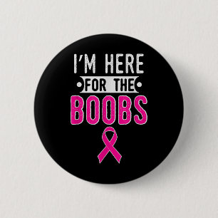 Borstkanker Awareness Month in Here voor de VS Ronde Button 5,7 Cm