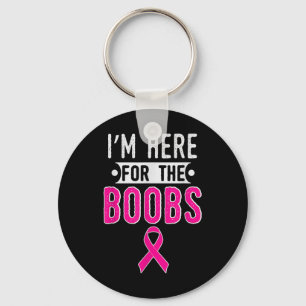 Borstkanker Awareness Month in Here voor de VS Sleutelhanger