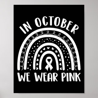 Borstkanker Awareness Month Rainbow Kinder Mannen  Poster