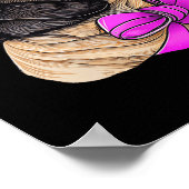 Borstkanker Awareness Pug Borstkanker Maand Poster (Hoek)