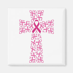 Borstkanker Awareness Ribbon Cross Magneet