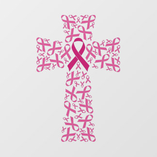 Borstkanker Awareness Ribbon Cross Raamsticker