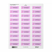 Borstkanker Awareness Ribbon Etiket (Full Sheet)