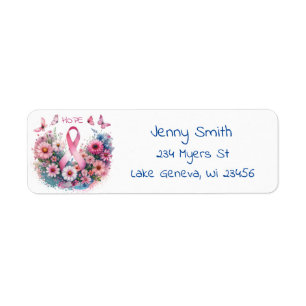 Borstkanker Awareness Ribbon Etiket