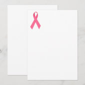 Borstkanker Awareness Ribbon Invitation Kaart (Voorkant / Achterkant)