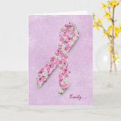 Borstkanker Awareness Ribbon Kaart (Gele Bloem)