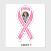 Borstkanker Awareness Ribbon Memorial Foto Sticker (Vel)