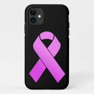Borstkanker Awareness Ribbon on Silhouette iPhone 11 Hoesje